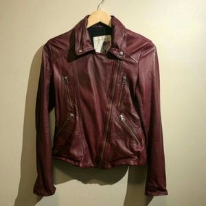Free People red leather jacket